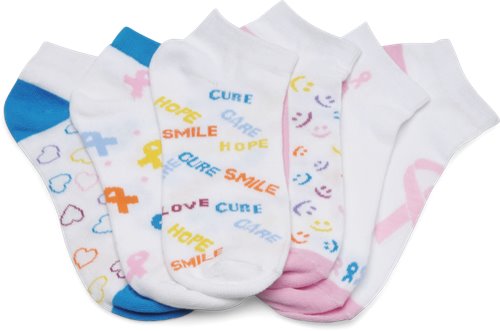 Multi Nurse Mates Care Ribbons  6 Pack Socks